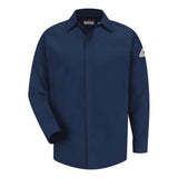 Bulwark Concealed-Gripper Pocketless Work Shirt Long Sizes - Navy, Mt