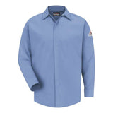 Bulwark Concealed-Gripper Pocketless Work Shirt - Light Blue, L