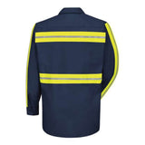 Red Kap Industrial Enhanced-Visibility Long Sleeve Work Shirt - Navy, M