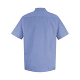 Red Kap Specialized Short Sleeve Pocketless Work Shirt - Light Blue, S