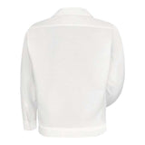 Red Kap Button-Front Shirt Jacket - Long Sizes - White, Lt