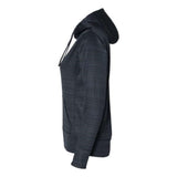 J. America Women'S Odyssey Striped Performance Fleece Lapover Hooded Sweatshirt - Navy, Xl