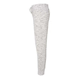 J. America Womens Mlange Fleece Joggers - White, L