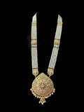 DLN129 jadau rani haar in pearls with earrings tika ( READY TO SHIP )