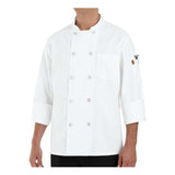 Chef Designs Ten Pearl Button Chef Coat - White, L