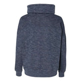 J. America Womens Mlange Fleece Cowl Neck Sweatshirt - Navy, Xl