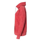 J. America Womens Mlange Fleece Cowl Neck Sweatshirt - Red, Xl