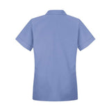 Red Kap Women'S Loose Fit Short Sleeve Button Smock - Light Blue, Xl