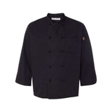 Chef Designs Black Knot Button Chef Coat - Black, L
