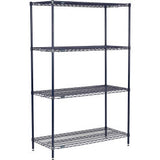 Nexel® 4 Shelf Nexelon® Blue Wire Shelving Unit Starter 60W X 24D X 63H