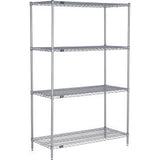 Nexel® 4 Shelf Nexelate® Silver Epoxy Wire Shelving Unit Starter 24W X 24D X 86H