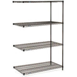 Nexel® 4 Shelf Black Epoxy Wire Shelving Unit Add On 60W X 24D X 54H