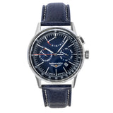 Bauhaus Aviation Leather Strap Blue Dial Automatic 23623 MenS Watch