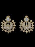 DJET97 Subhana gold plated chandbali earrings tika set -clear ( READY TO SHIP )