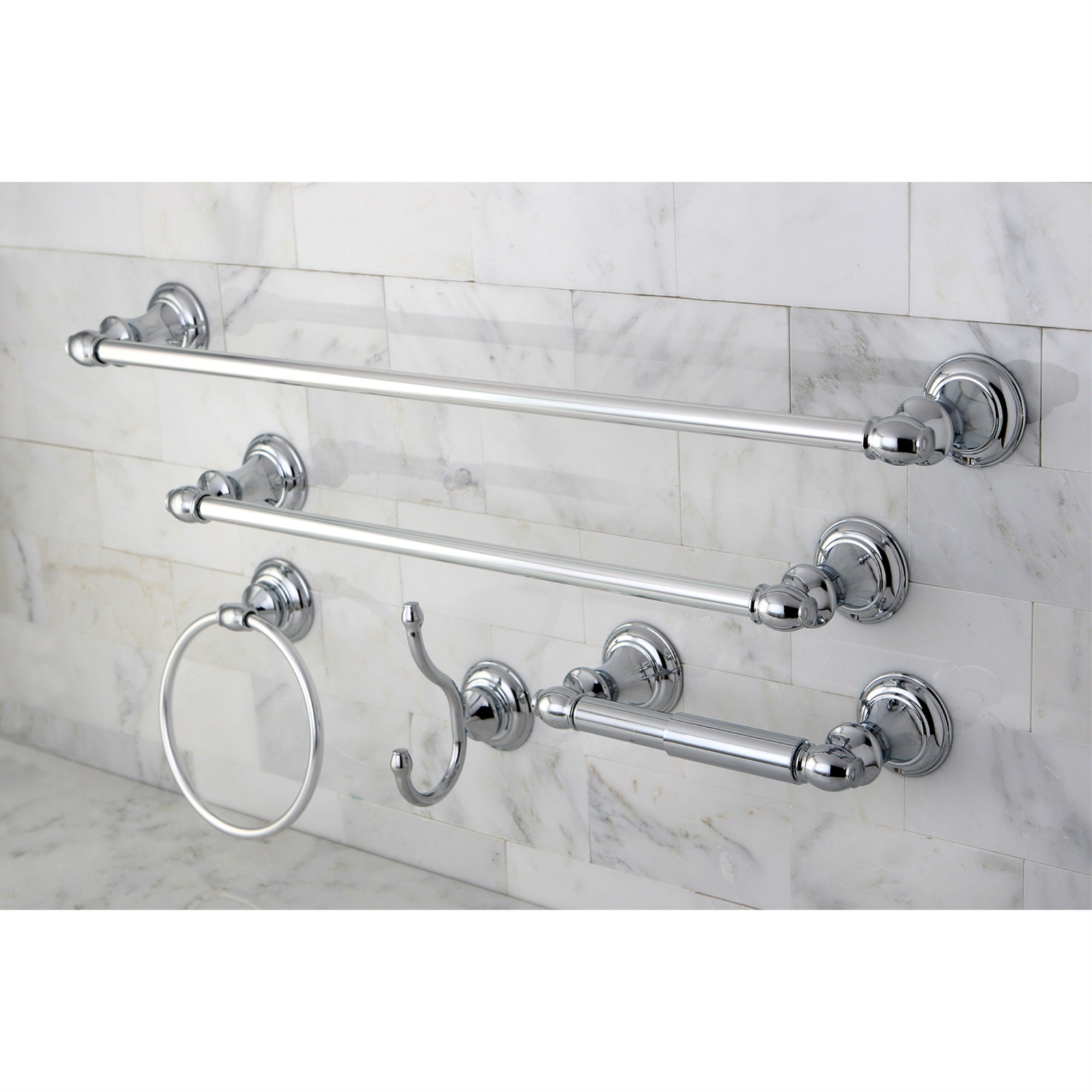 Kingston Brass Bahk2612478C 5-Piece Bathroom Accessories Set, Polished Chrome