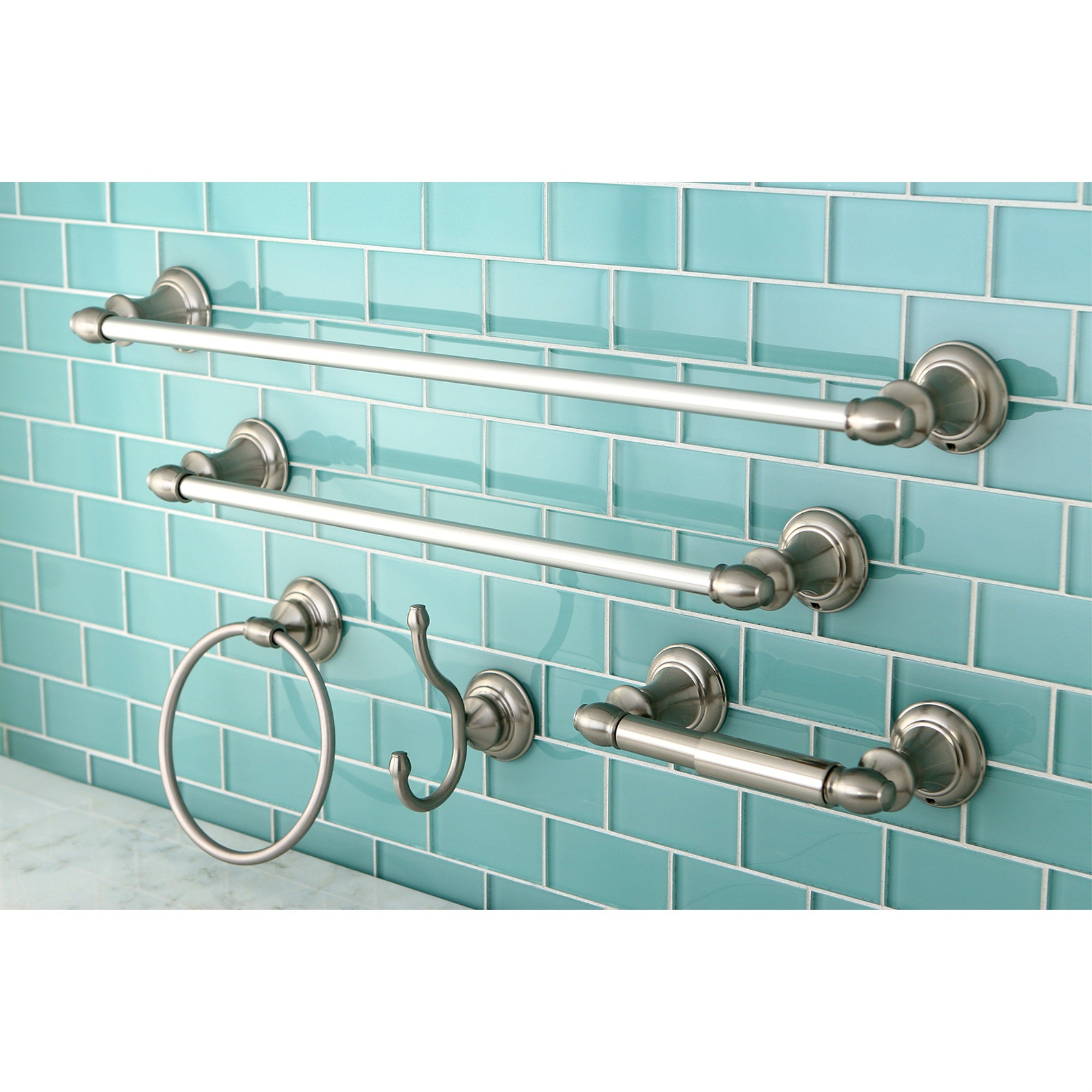 Kingston Brass Bahk2612478Sn 5-Piece Bathroom Accessories Set, Brushed Nickel