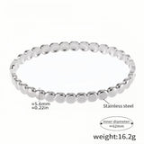 Stainless Steel Round Bead Bracelet 5.6mm Beads, 62mm Inner Diameter