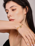Elegant Gold Stainless Steel Aromatherapy Bangle Bracelet Refillable Essential Oil Diffuser