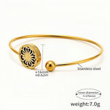 Elegant Gold Stainless Steel Aromatherapy Bangle Bracelet Refillable Essential Oil Diffuser