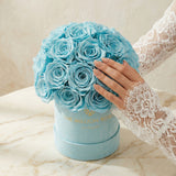 Essence Mint Green Suede Superdome Box | Turquoise Roses