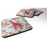 Caroline'S Treasures Bb1001-Rs-Bu-Fc Giraffe Shabby Chic Blue Roses Foam Coasters (Set Of 4), 3.5 H X 3.5 W, Multicolo