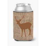Deer Burlap And Brown Can Or Bottle Beverage Insulator Hugger