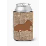 Walrus Burlap And Brown Can Or Bottle Beverage Insulator Hugger
