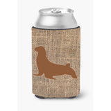 Seal Burlap And Brown Can Or Bottle Beverage Insulator Hugger