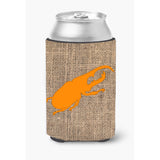 Beetle Burlap And Orange Can Or Bottle Beverage Insulator Hugger Bb1056