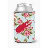 Beetle Shabby Chic Blue Roses Can Or Bottle Beverage Insulator Hugger Bb1056