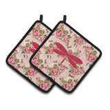 Caroline'S Treasures Moth Shabby Chic Pink Roses Pair Of Pot Holders Bb1061-Rs-Pk-Pthd, 7.5Hx7.5W, Multicolor