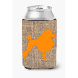 Poodle Burlap And Orange Can Or Bottle Beverage Insulator Hugger