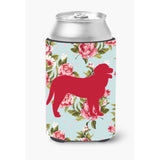 Curly Coated Retriever Shabby Chic Blue Roses Can Or Bottle Beverage Insulator Hugger Bb1074