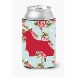 Cocker Spaniel Shabby Chic Blue Roses Can Or Bottle Beverage Insulator Hugger Bb1075