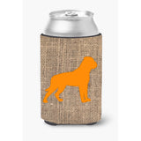 Rottweiler Burlap And Orange Can Or Bottle Beverage Insulator Hugger