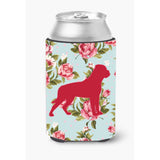 Rottweiler Shabby Chic Blue Roses Can Or Bottle Beverage Insulator Hugger Bb1083
