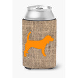 Beagle Burlap And Orange Can Or Bottle Beverage Insulator Hugger Bb1087