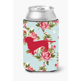 Dachshund Shabby Chic Blue Roses Can Or Bottle Beverage Insulator Hugger Bb1088