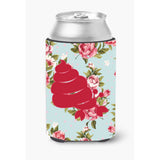 Hermit Crab Shabby Chic Blue Roses Can Or Bottle Beverage Insulator Hugger Bb1092