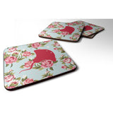 Caroline'S Treasures Bb1095-Rs-Bu-Fc Stingray Shabby Chic Blue Roses Foam Coasters (Set Of 4), 3.5 H X 3.5 W, Multicol