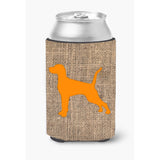 Pointer Burlap And Orange Can Or Bottle Beverage Insulator Hugger Bb1105