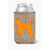 Poodle Burlap And Orange Can Or Bottle Beverage Insulator Hugger Bb1114