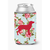Labrador Shabby Chic Blue Roses Can Or Bottle Beverage Insulator Hugger Bb1116