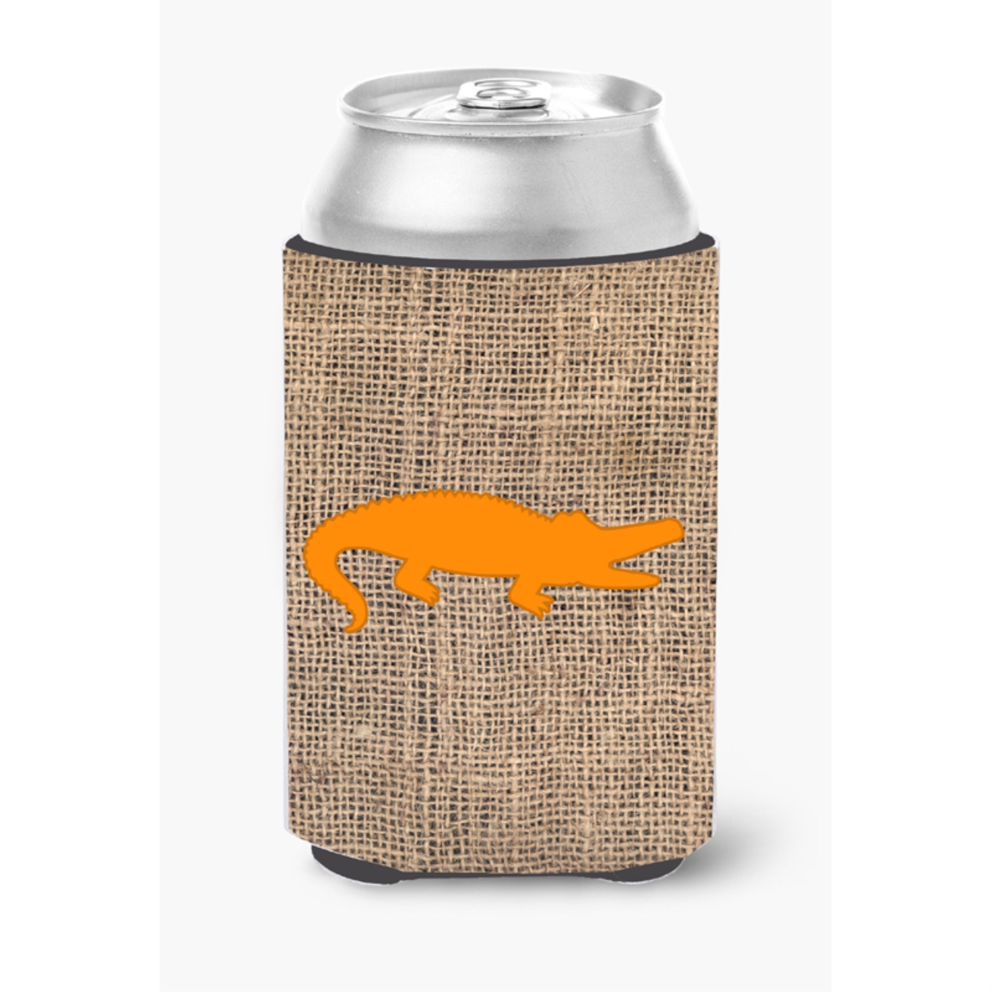 Alligator Burlap And Orange Can Or Bottle Beverage Insulator Hugger