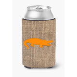 Alligator Burlap And Orange Can Or Bottle Beverage Insulator Hugger