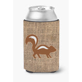 Skunk Burlap And Brown Can Or Bottle Beverage Insulator Hugger