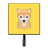 Caroline'S Treasures Bb1133Sh4 Yellow Checkered Shiba Inu Leash Or Key Holder, Small, Multicolor