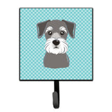 Caroline'S Treasures Bb1136Sh4 Blue Checkered Schnauzer Leash Or Key Holder, Small, Multicolor