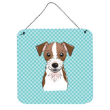 Caroline'S Treasures Bb1140Ds66 Checkerboard Blue Jack Russell Terrier Wall Or Door Hanging Prints, 6 X 6