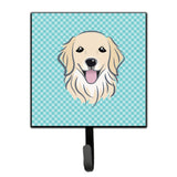 Caroline'S Treasures Bb1143Sh4 Checkerboard Blue Golden Retriever Leash Or Key Holder, Small, Multicolor